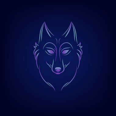 Kurt siluet. Vintage kurt yüz logo amblem