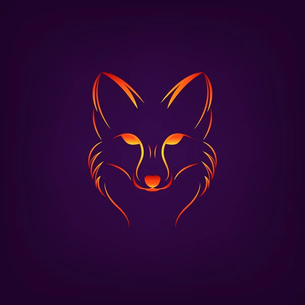 Vektorový obrázek fox design na černém pozadí — Stockový vektor