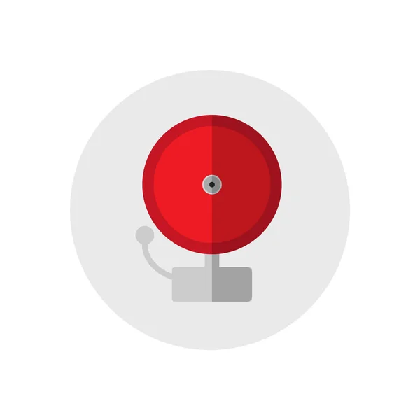 Piros Cseng riasztás harang. Egyetlen silhouette tűzoltó berendezések ikonra. Vektoros illusztráció. Lapos stílusú. — Stock Vector