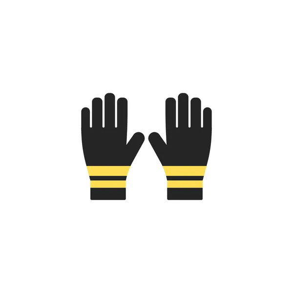 Guantes de bomberos. Icono de equipo de fuego de silueta única. Ilustración vectorial. Estilo plano . — Vector de stock