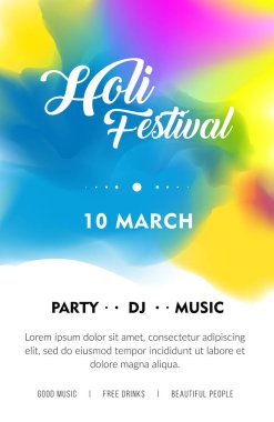 Dj parti afiş bayram kutlaması için Illustration. Renkler Hint Festivali, mutlu bayram kutlama için yaratıcı el ilanı, afiş veya broşür tasarım.