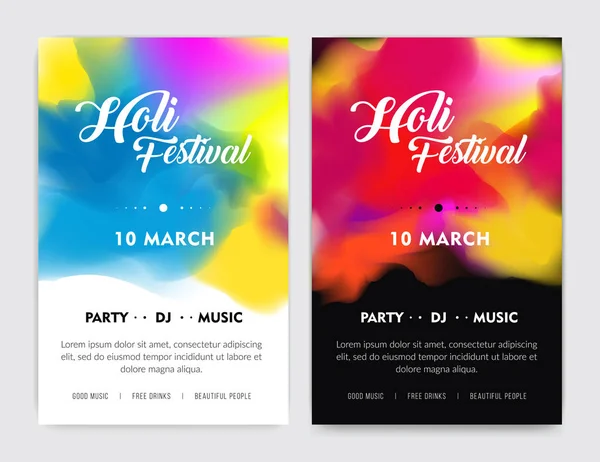 Volantino creativo, Banner o Pamphlet design per il Festival Indiano dei Colori, celebrazione Happy Holi. Pronti. Luce e buio . — Vettoriale Stock