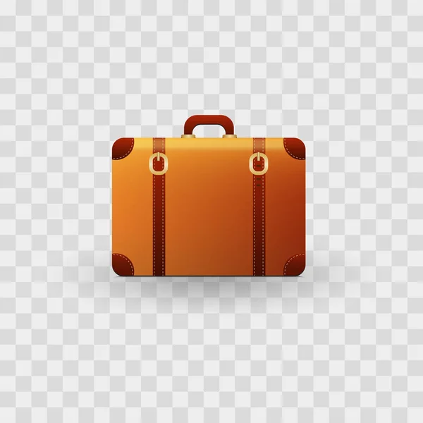 Realistic Travel Suitcases isolated on transparent checkered, vector illustration. — Stock Vector