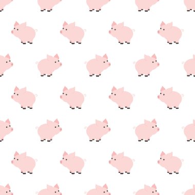 Dikişsiz desen kumaş ve dekor için arka plan domuz sanat tasarlamak. Karikatür tarzı. Çocuk doodle. Babe. Yeni doğan. Vektör çizim ve tasarım, duvar kağıdı için öğe. Hayvanat Bahçesi. Çocuklar. Çiftlik.