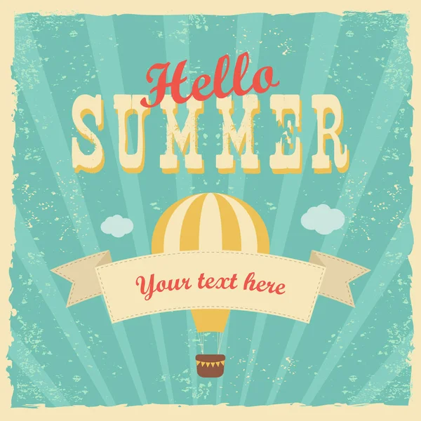 Say Hello To Summer Vektor Illustration, Hintergrund. Spaß Zitat Hipster Design Logo oder Etikett. Handschrift inspiriert Typografie Poster, Banner. — Stockvektor