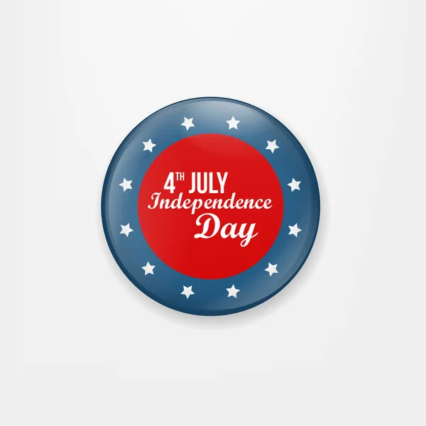 Şık Amerikan Bağımsızlık günü tasarım. Rozet ve beyaz arka plan üzerinde Bağımsızlık günü için izole etiket. Mutlu Bağımsızlık Günü tebrik kartı. Bağımsızlık günü tasarım. Vektör çizim. — Stok Vektör