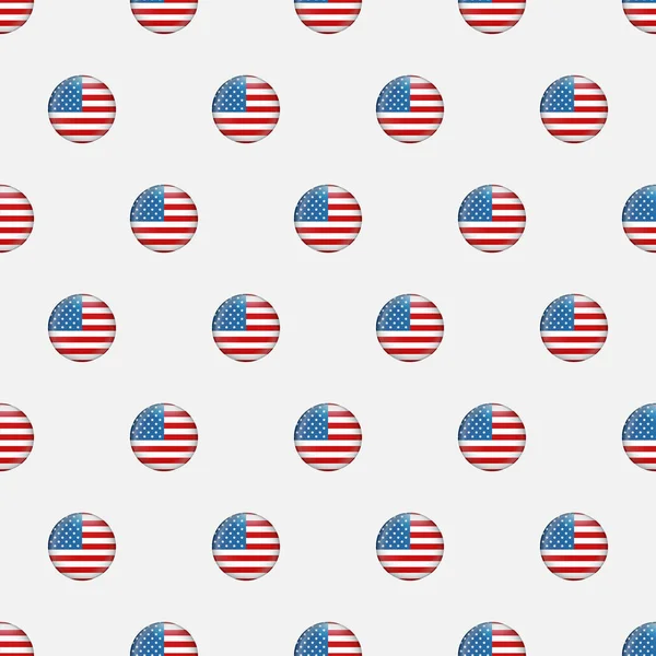 Hvězdy a pruhy vzor bezešvé. Nezávislosti USA den slavnostní vektor opakovatelné textury založené na americkou vlajku. Pamětní den pozadí. — Stockový vektor