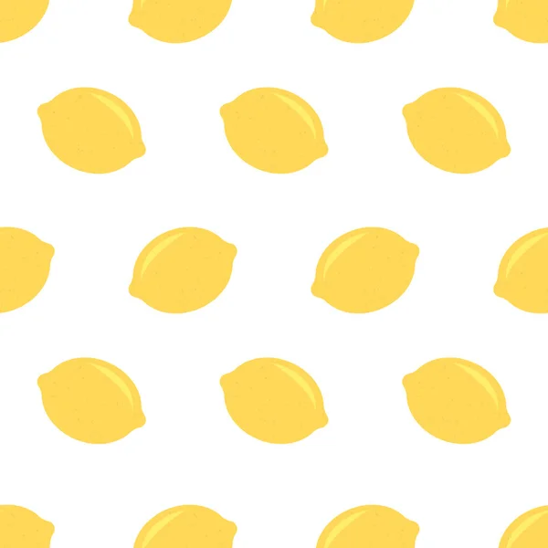 Φρέσκα λεμόνια φόντο, εικονίδια χέρι. Doodle διανυσματική ταπετσαρία. Πολύχρωμο ομαλή μοτίβο με συλλογή φρέσκα φρούτα. Διακοσμητικά εικόνα, καλό για εκτύπωση — Διανυσματικό Αρχείο