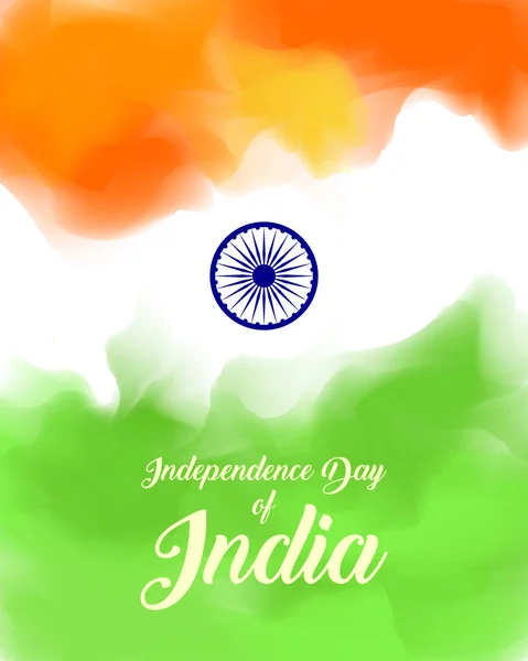 Indian Independence Day concept background με τροχό Ashoka Εικονογράφηση διανύσματος. — Διανυσματικό Αρχείο