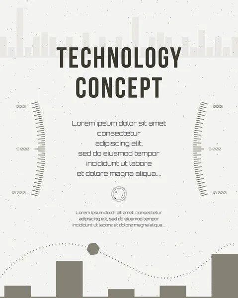 Отчёт о технологиях, шаблон дизайна флаера, брошюра. Геометрический абстрактный современный фон. Инфографическая концепция мобильных технологий, приложений и онлайн-сервисов. HUD, techno, business, gui, ui . — стоковый вектор