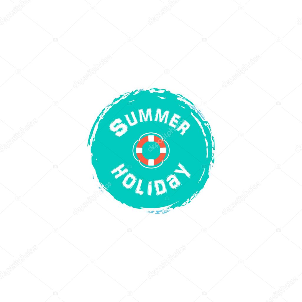 Summer card with hand drawn brush lettering. Summer background with calligraphic design elements, vector illustration. Summer holidays poster.
