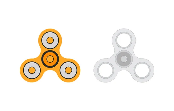 Fidget spinner icono - juguete para aliviar el estrés y la mejora de la capacidad de atención. Dibujado con líneas delgadas de contorno. Ilustración vectorial aislada . — Vector de stock