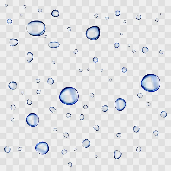 Vector realista gotas de agua fondo transparente. ilustración de condensación de gota limpia . — Vector de stock