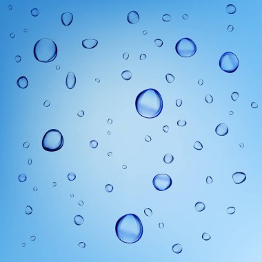 Su gerçekçi izole vektör bırakır. Şeffaf su yüzeyine düşer