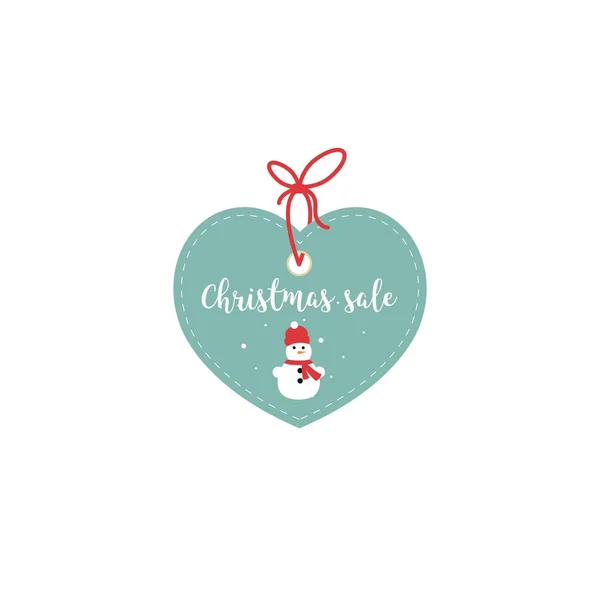 Detailhandel verkoop Tags en Clearance Tags. Feestelijke kerst design sneeuwpop en sneeuwvlokken. — Stockvector