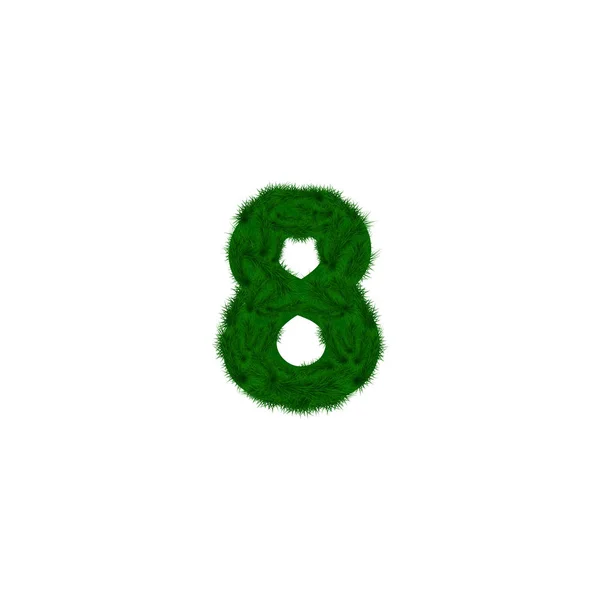 Numere vectoriale decorate cu ramuri de pin. Număr... 8. Opt . — Vector de stoc