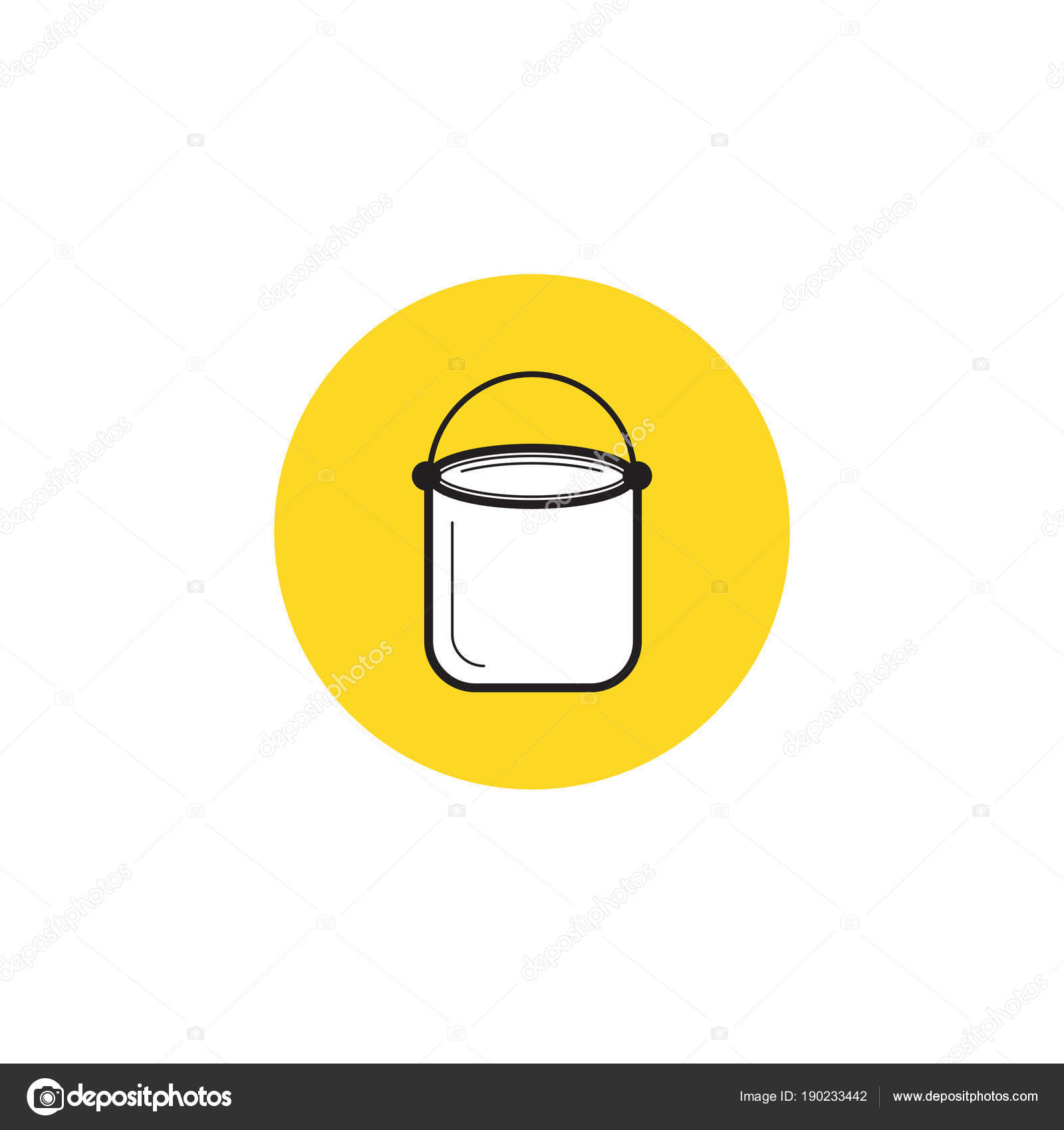 Paint Bucket Vector Icon House Repair Symbol Modern Simple Flat