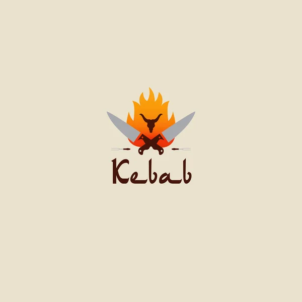 Ντόνερ Κεμπάπ λογότυπο πρότυπα. Διάνυσμα δημιουργική ετικέτες για τουρκικό και αραβικό εστιατόριο Φαστ-φουντ. — Διανυσματικό Αρχείο