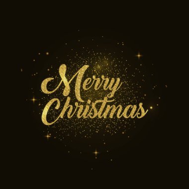 Mutlu noeller. Holiday Vector Illustration. Parlak Harf Kompozisyonu, Yıldızlar ve Parıltılar. Dekoratif tasarım elementleri. Parti afişi, afiş, tebrik kartı. Şenlikli illüstrasyon.