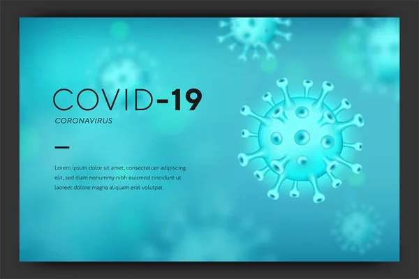 Pandemic Coronavirus, Covid-19 Vector ілюстрація з 3D бактеріями на білому тлі. Мікроби-прапороносці Коронавірус. Смертельний тип вірусу Ковід-19, медичний банер. Приклад вектора. — стоковий вектор