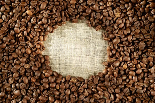 Кофе Зерна Мешковине — стоковое фото