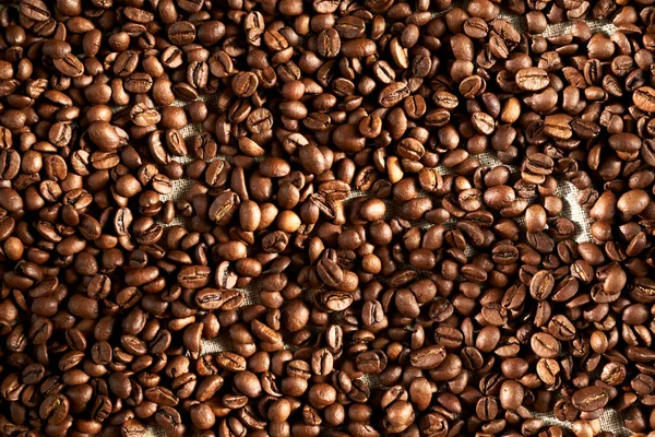 Кофе Зерна Мешковине — стоковое фото
