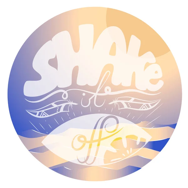 Shake it off lettering on ocean background in boho style — Stock Vector