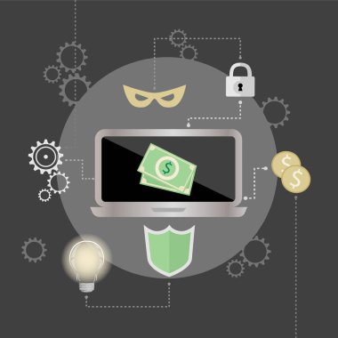 Siber Güvenlik laptop tasarım ile