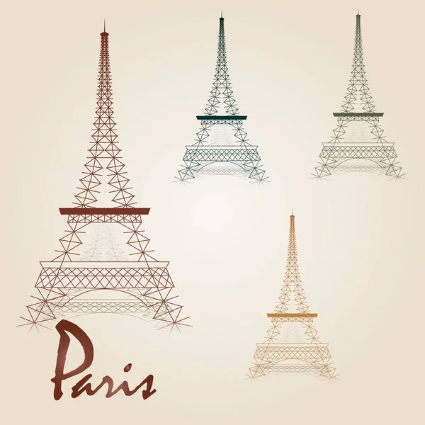 Jeu d'illustration vectoriel graphique tour Eiffel — Image vectorielle