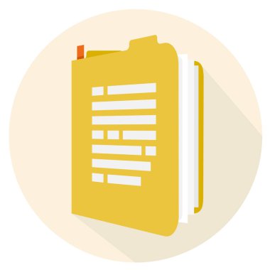 Açık dikdörtgen klasör düz yuvarlak simge