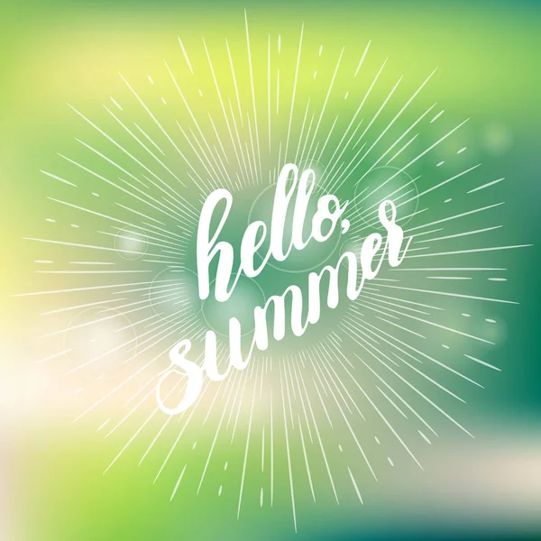 Hola verano Lettering vector — Vector de stock