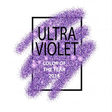 Canlı mor glitter Ultra violet işareti. 2018 yılın renk. Son moda kavramı. Vektör çizim