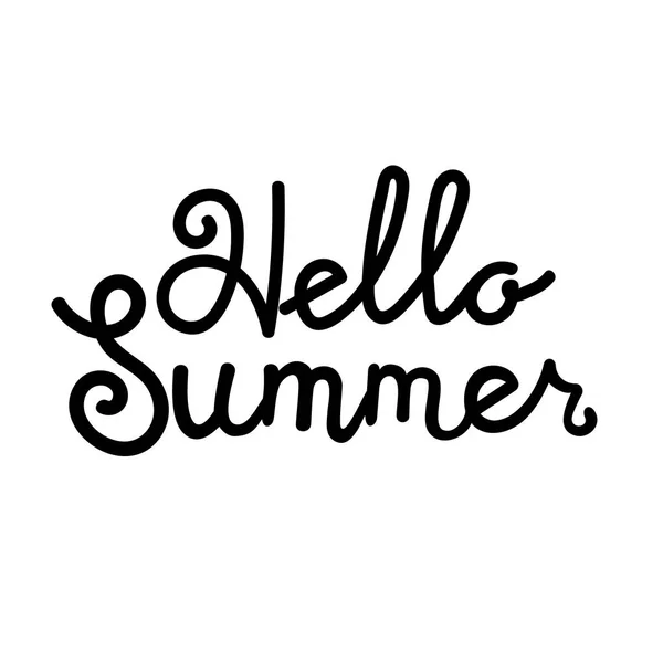 Hola Letras Verano Aislado Blanco Escrito Mano Tipo Vector Caligrafía — Vector de stock