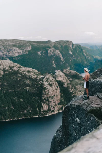 Norvégia hely egy felejthetetlen egy ember is — Stock Fotó
