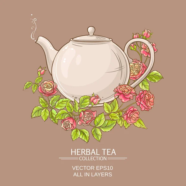 Rose tea vector illustration — Stock Vector