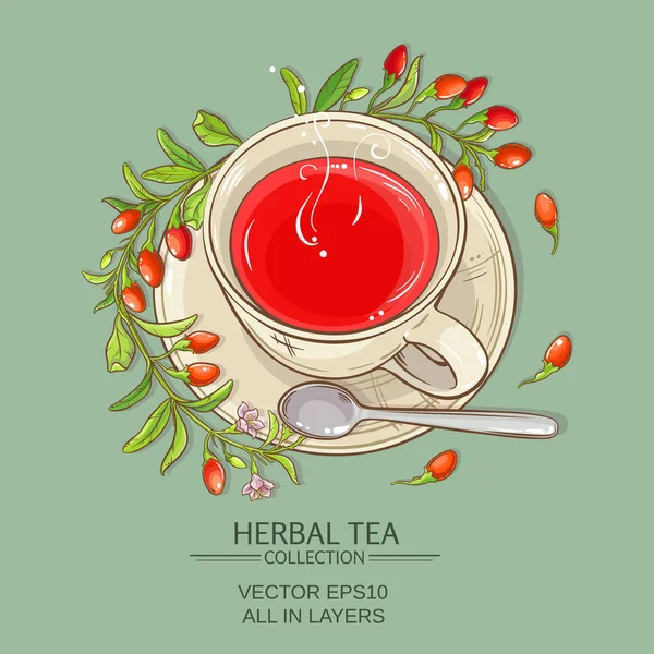 Goji herbata ilustracja wektorowa — Wektor stockowy