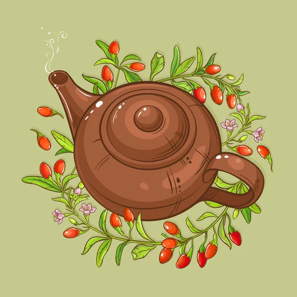 Goji çay vektör çizim — Stok Vektör