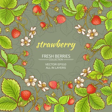 çilek vektör çerçeve