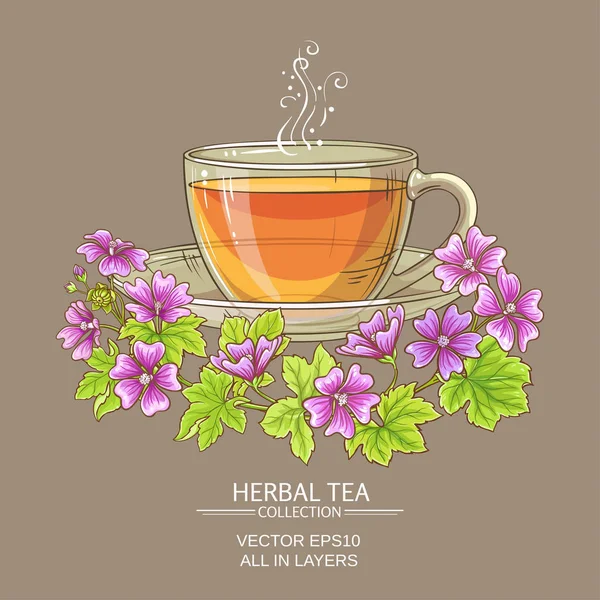 Cup of malva tea — Stock Vector