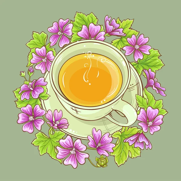 Xícara de chá de malva — Vetor de Stock