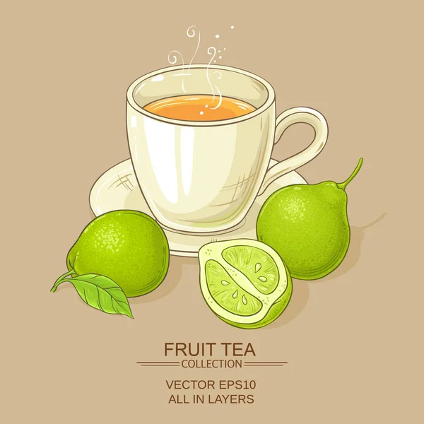 Taza de té de bergamota — Vector de stock