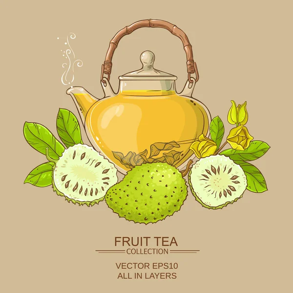 soursop çay vektör illstraton