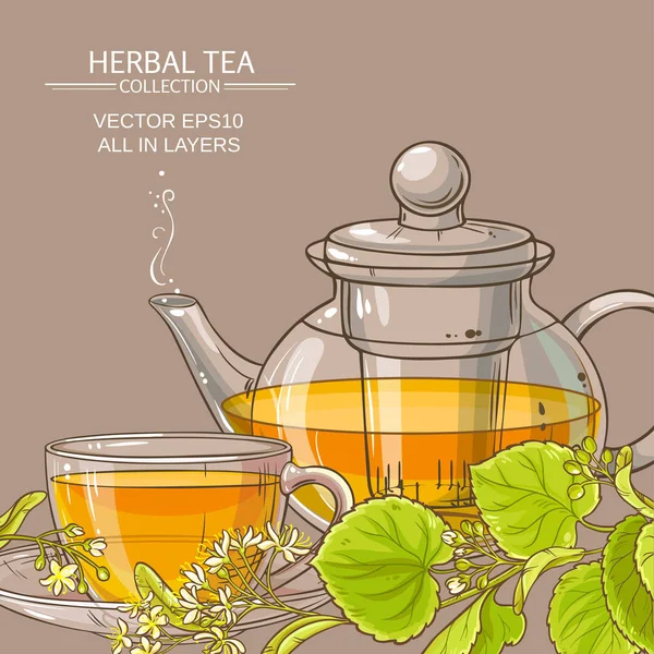 Ceai de linden fundal vector — Vector de stoc