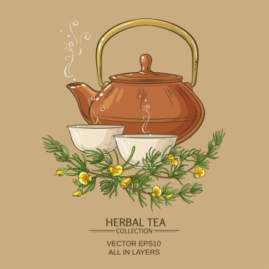 Rooibos çay çaydanlık ve çay kase