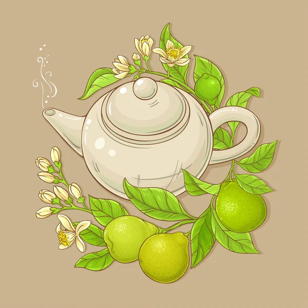 Abbildung zum Bergamotte-Tee-Vektor — Stockvektor