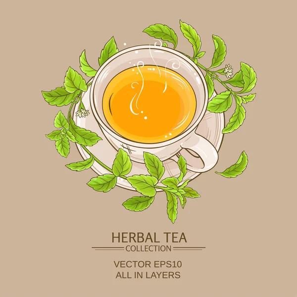 Stevia xícara de chá —  Vetores de Stock