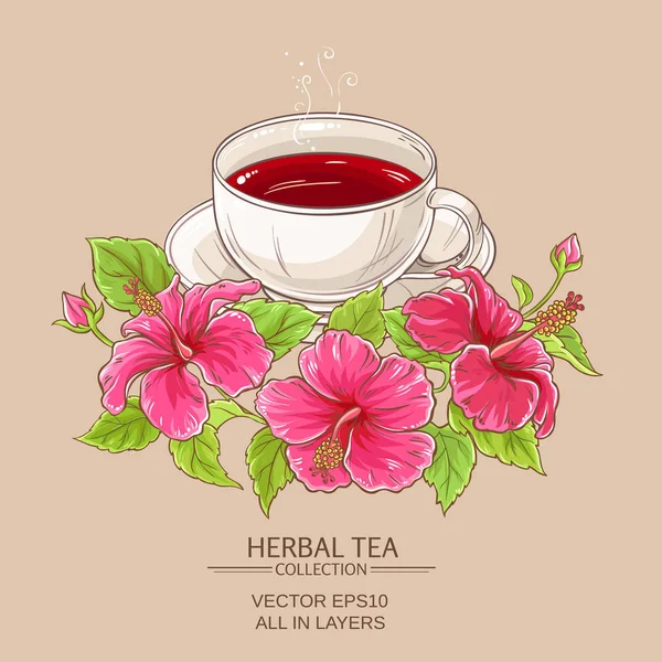 Tazza di tè di ibisco — Vettoriale Stock