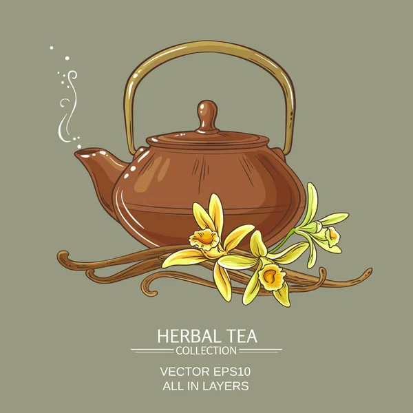 Illustration de thé vanille — Image vectorielle