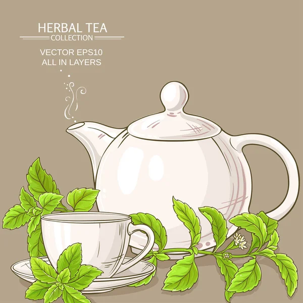 Stevia çay illüstrasyon
