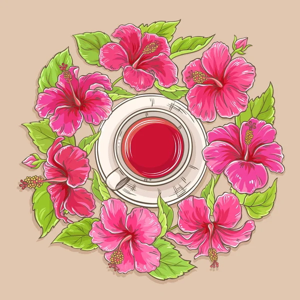Hibiscus çay — Stok Vektör